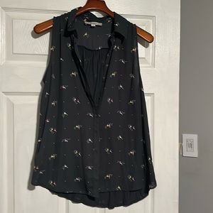 Cute dressy button down bird shirt